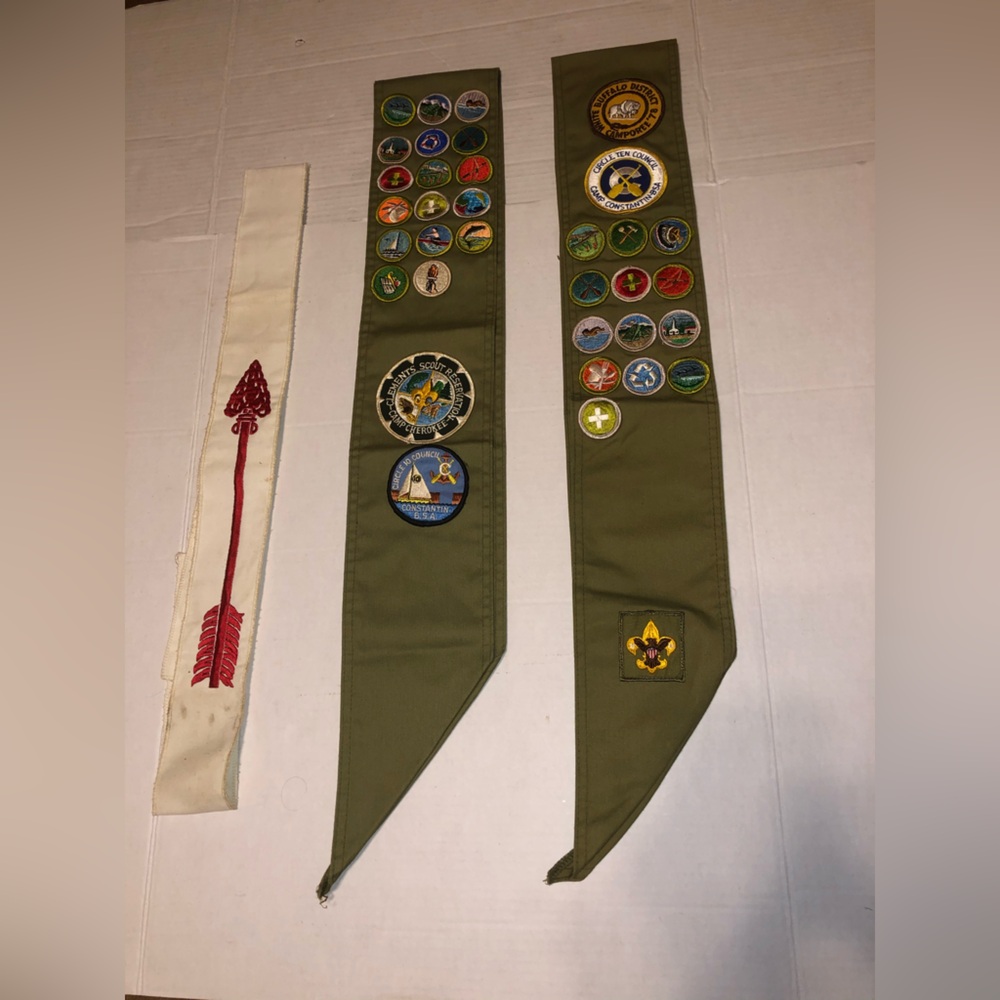 Vintage Boy Scout Sash Lot Of 3 Estate Item BSA 70’s - 80’s Boy Scouts